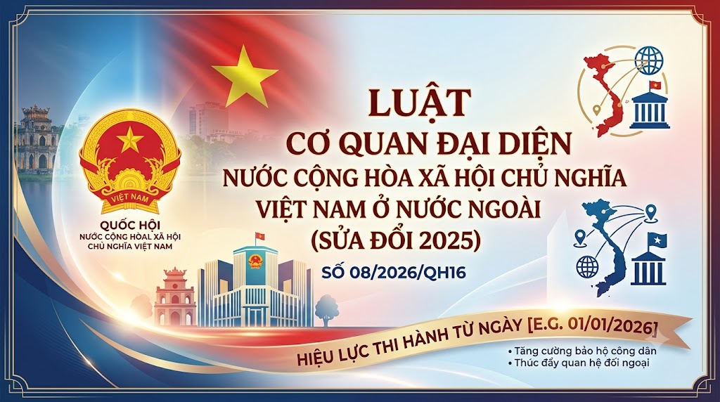 Luật Cơ quan đại diện nước Cộng hòa xã hội chủ nghĩa Việt Nam ở nước ngoài sửa đổi 2025, số 08/2026/QH16