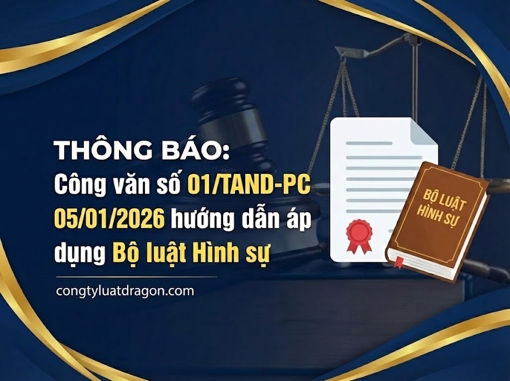 Công văn số 01/TAND-PC ngày 05/01/2026 hướng dẫn áp dụng Bộ luật Hình sự